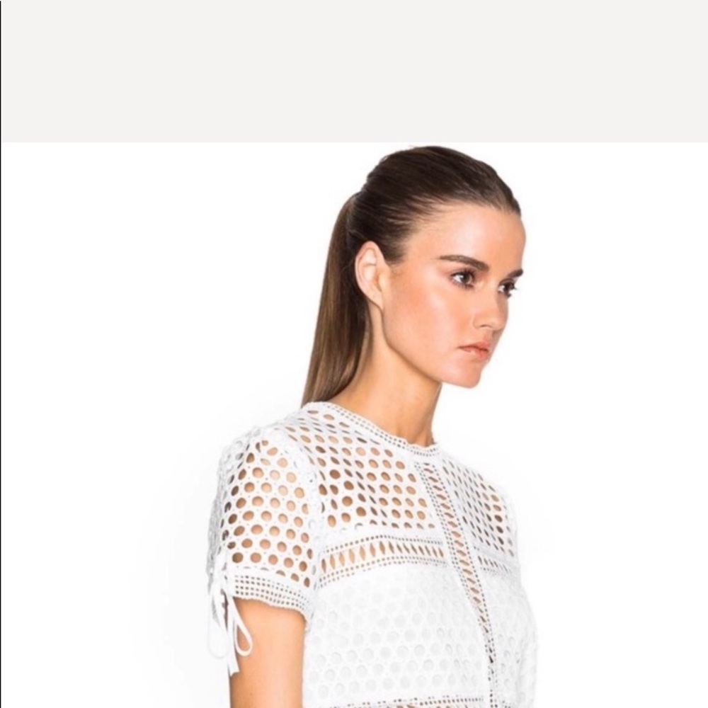 New Self-Portrait Broderie Anglise White Top